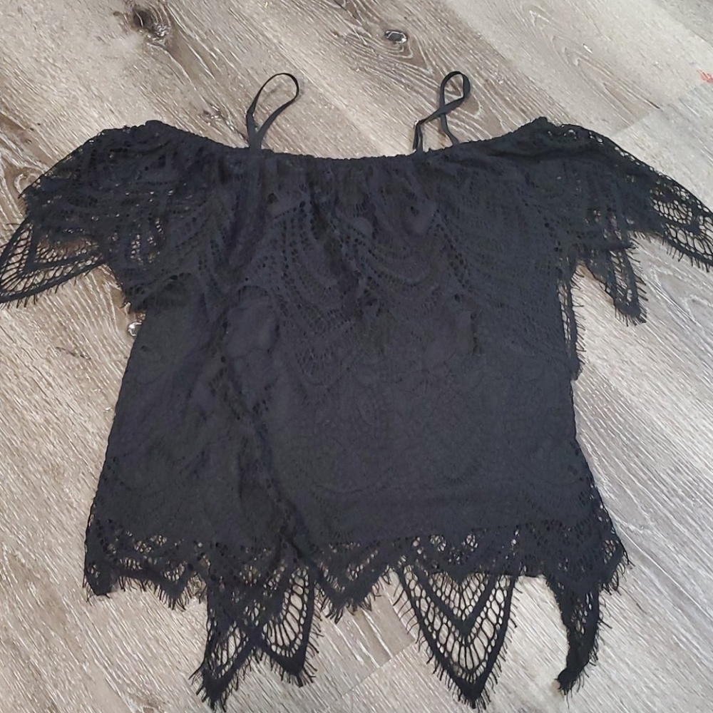 Black off the shoulder top